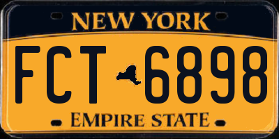 NY license plate FCT6898