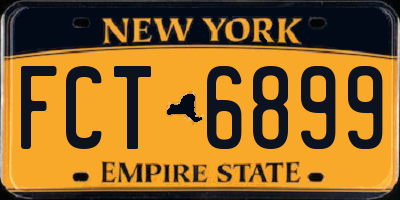 NY license plate FCT6899