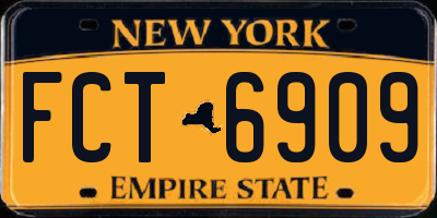 NY license plate FCT6909