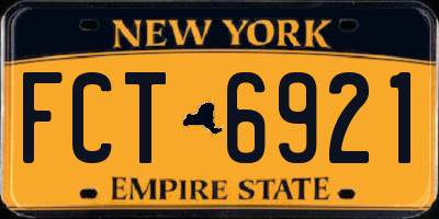 NY license plate FCT6921