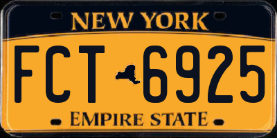 NY license plate FCT6925