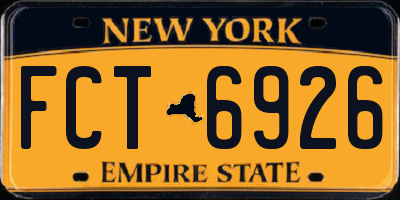 NY license plate FCT6926