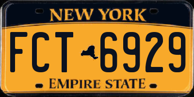 NY license plate FCT6929