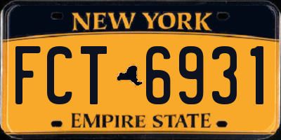 NY license plate FCT6931