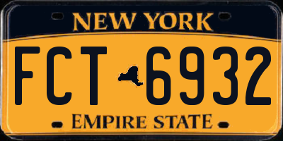 NY license plate FCT6932
