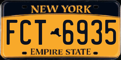 NY license plate FCT6935