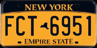NY license plate FCT6951