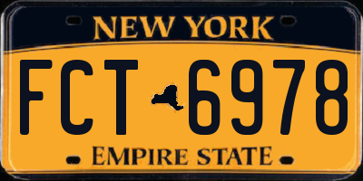NY license plate FCT6978
