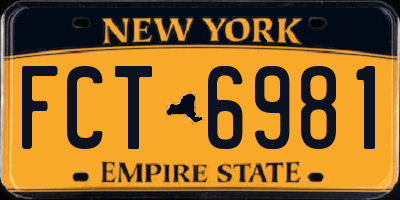 NY license plate FCT6981