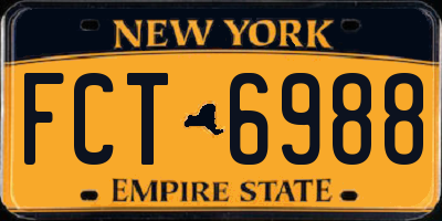 NY license plate FCT6988