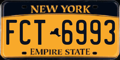 NY license plate FCT6993