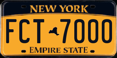 NY license plate FCT7000