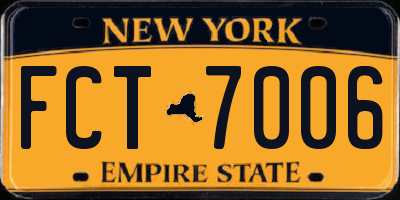 NY license plate FCT7006