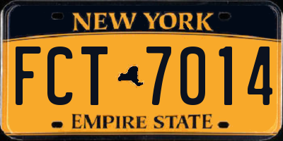 NY license plate FCT7014