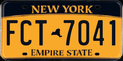 NY license plate FCT7041