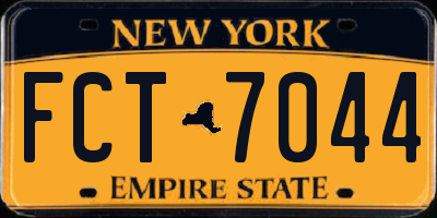 NY license plate FCT7044