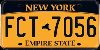 NY license plate FCT7056