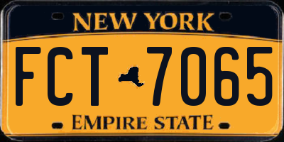 NY license plate FCT7065