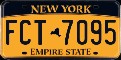 NY license plate FCT7095