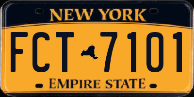 NY license plate FCT7101