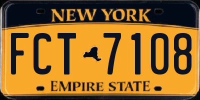 NY license plate FCT7108