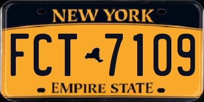 NY license plate FCT7109