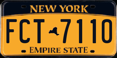 NY license plate FCT7110
