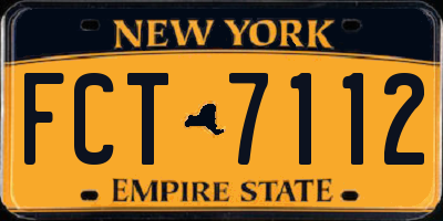 NY license plate FCT7112