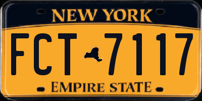 NY license plate FCT7117