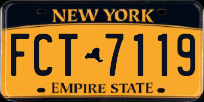 NY license plate FCT7119