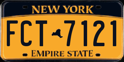NY license plate FCT7121