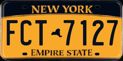 NY license plate FCT7127