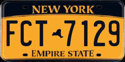 NY license plate FCT7129