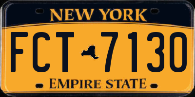 NY license plate FCT7130