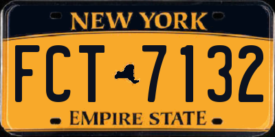 NY license plate FCT7132