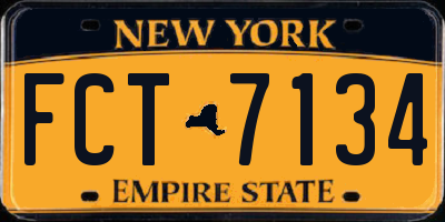 NY license plate FCT7134