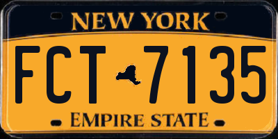 NY license plate FCT7135