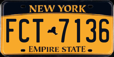 NY license plate FCT7136