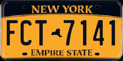 NY license plate FCT7141