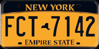 NY license plate FCT7142