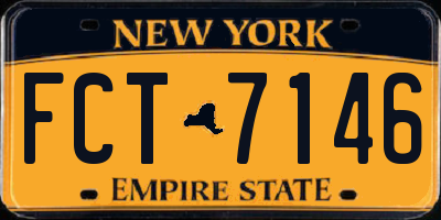 NY license plate FCT7146