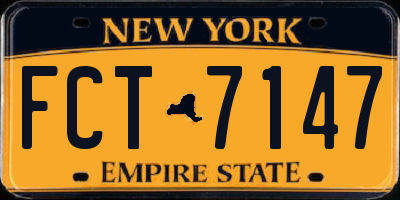 NY license plate FCT7147