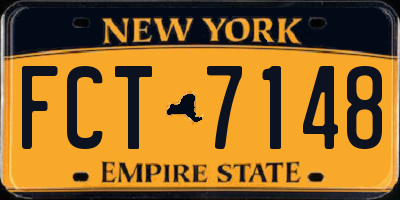 NY license plate FCT7148