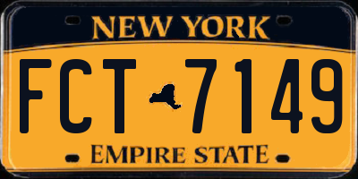 NY license plate FCT7149