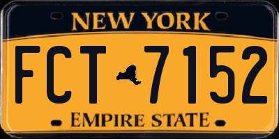 NY license plate FCT7152