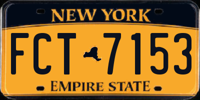 NY license plate FCT7153