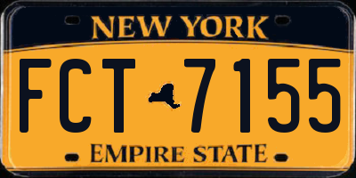 NY license plate FCT7155
