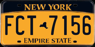 NY license plate FCT7156