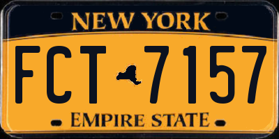 NY license plate FCT7157
