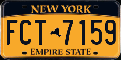 NY license plate FCT7159